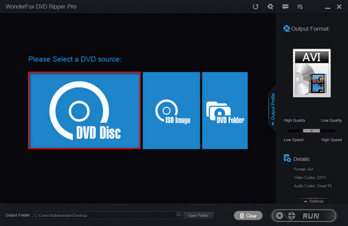 Здесь я возьму, как скопировать DVD на ноутбук в качестве примера, поэтому я выбираю «DVD Disc»
